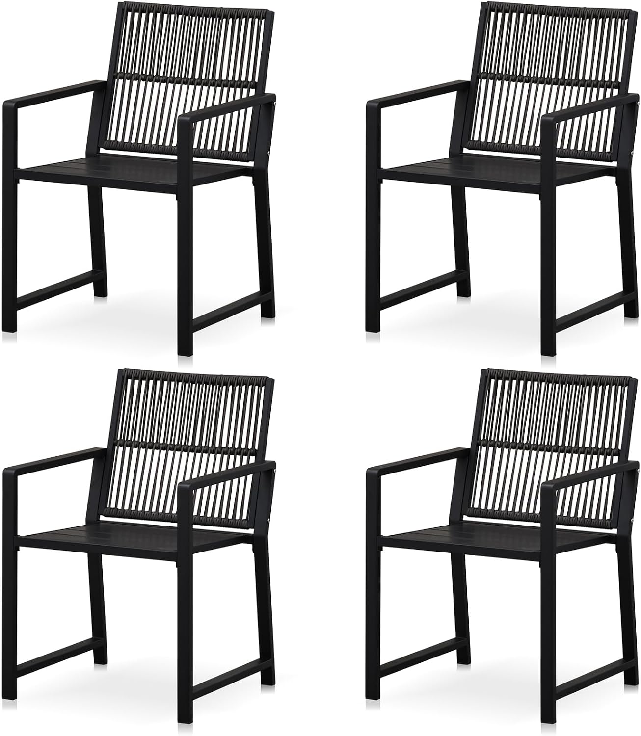 Outdoor HDPE Patio Dining Chairs ,400Lbs,Black,Set of 2 - Image 30