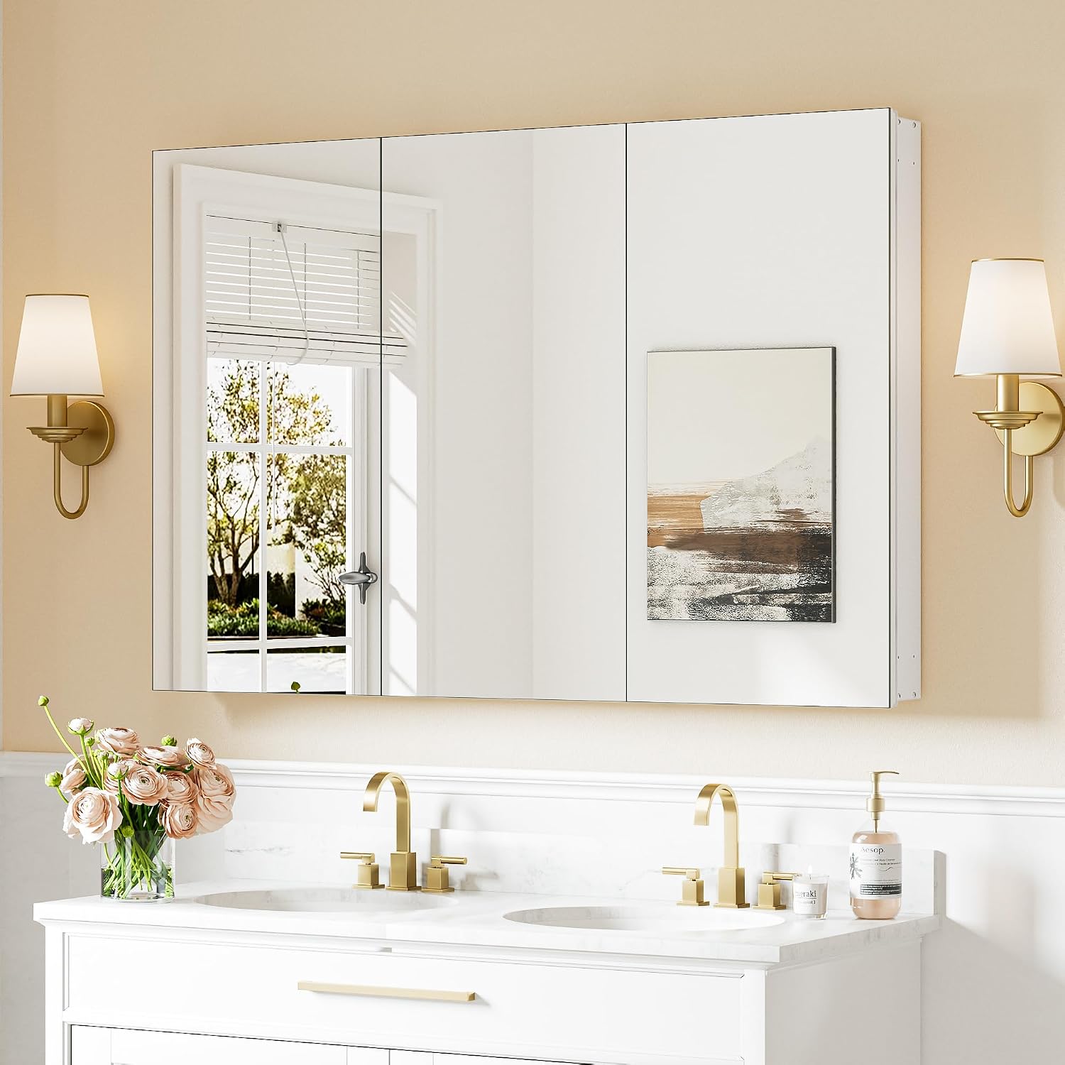 Black Medicine Cabinet with Mirror 20" x 26", Lightweight Aluminum - Image 7