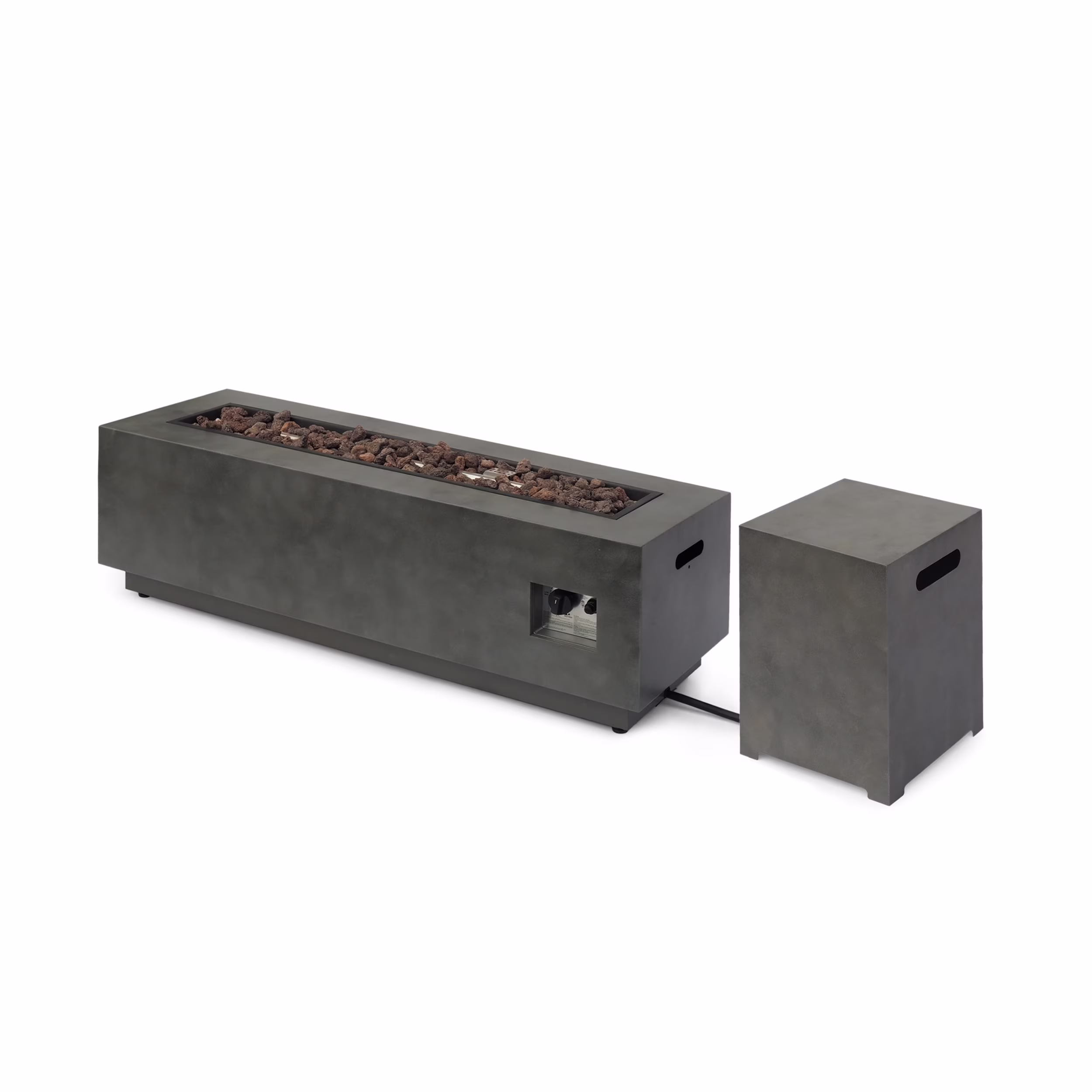 Christopher Knight Home Wellington Outdoor Iron 50000 BTU Fire Pit by Concrete Finish