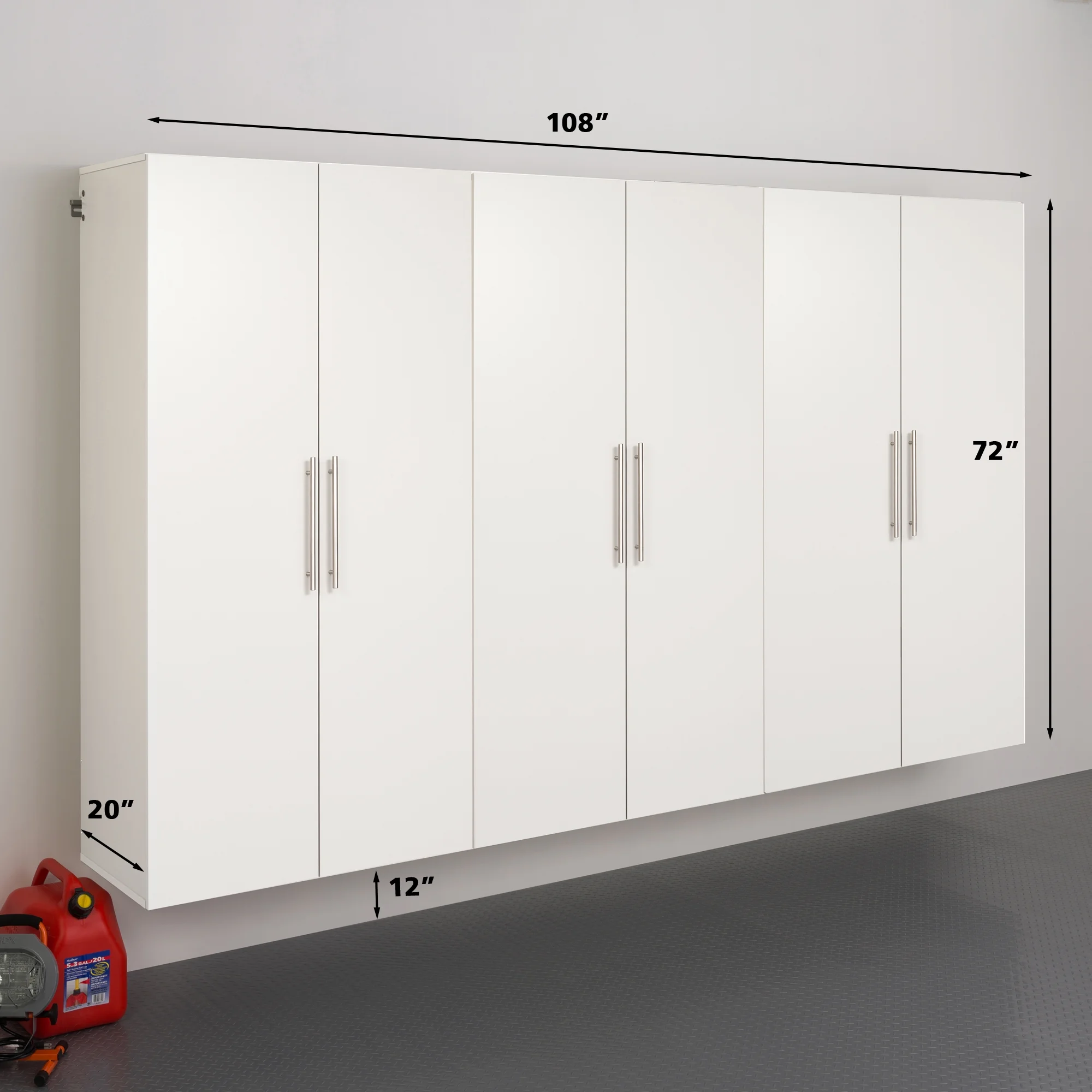 Prepac 3-Piece Extra Large HangUps Storage Cabinet Set, Light Gray - Image 20