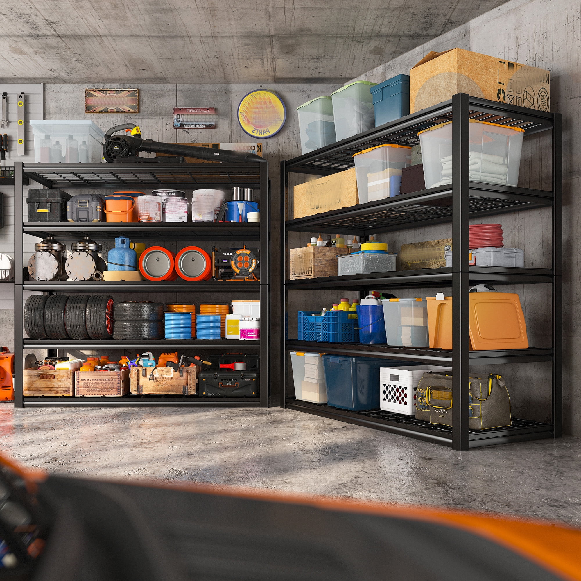 REIBII 48.2"W Garage Shelving Heavy Duty 3000LBS Storage Shelves Adjustable 5 Tier Metal Shelving,48.2''L X 24.5''W X 72''H - Image 2