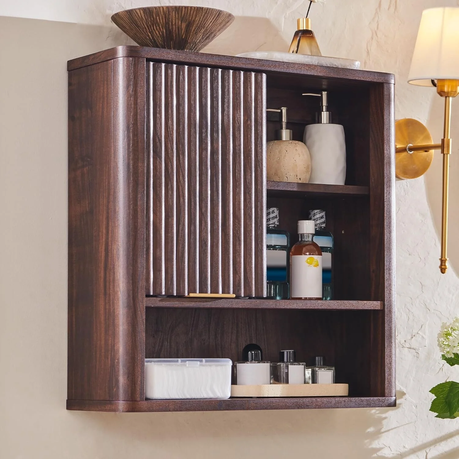 Modern Bathroom Wall Cabinet, Wall Mounted Medicine Storage Organizer with Shelves for Home Organization - Image 6