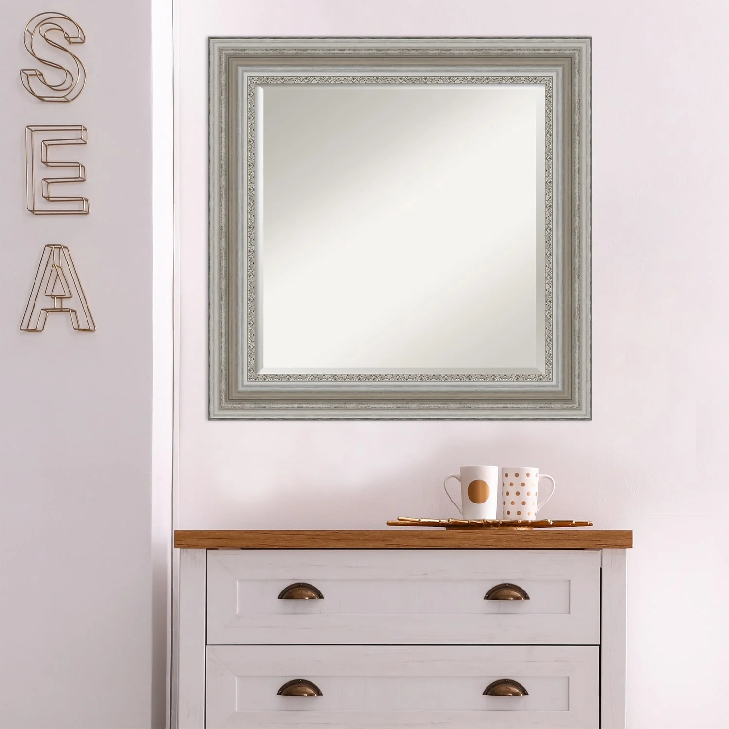 Beveled Bathroom Wall Mirror, Silver Frame Decorative Vanity Mirror for Bathroom, Bedroom and Entryway - Image 25