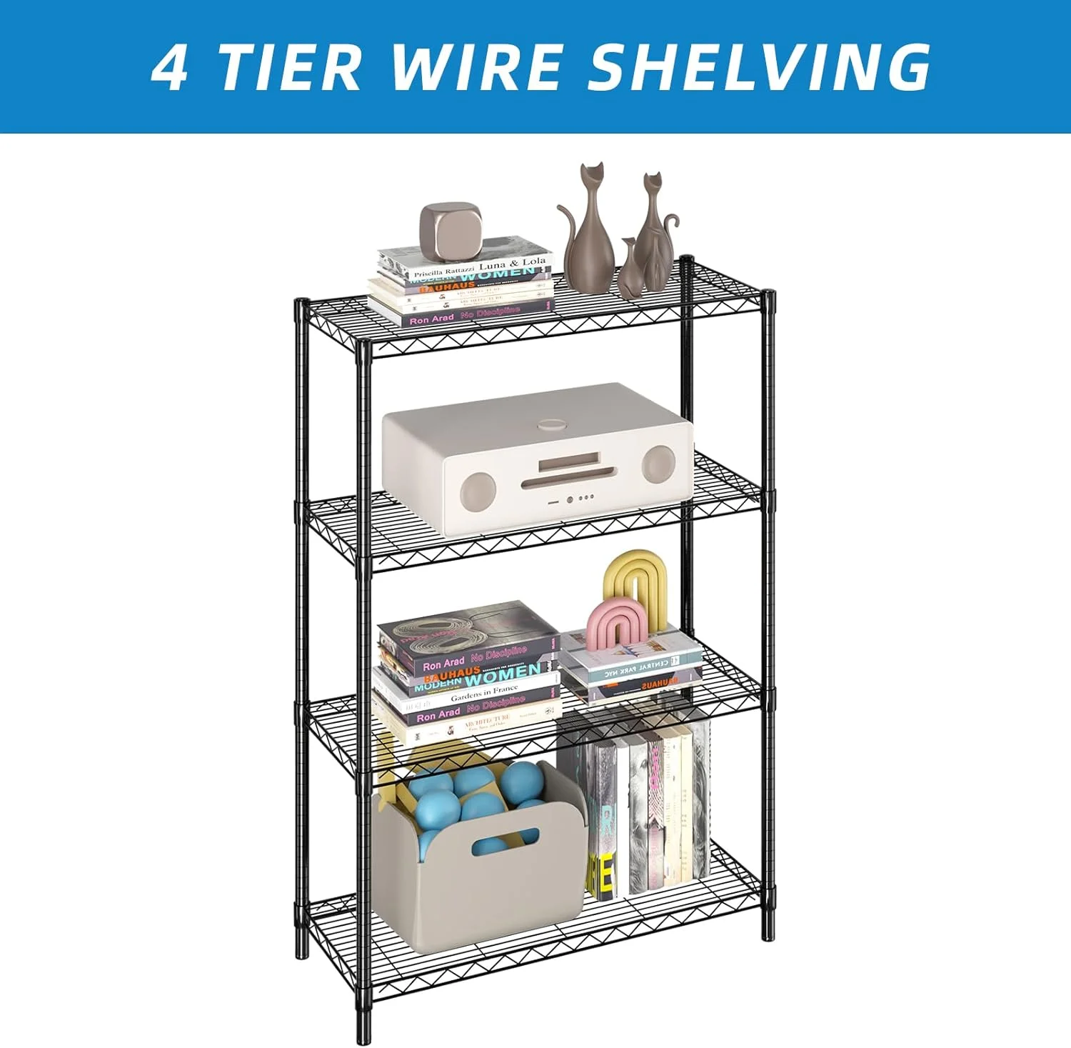 3-Shelf Adjustable Metal Shelf Wire Shelving Storage Rack for Office,Kitchen,Bedroom,Bathroom,Laundry,Pantry Basement,Garage(Chrome,36" L x 14" W x 30" H) - Image 10
