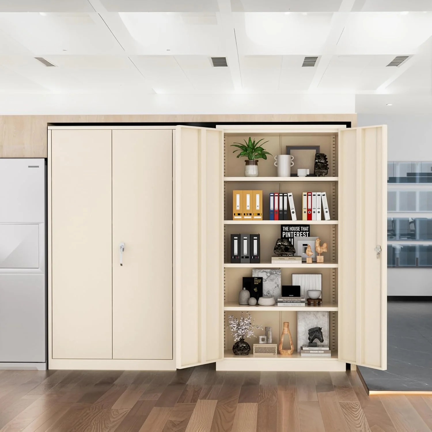 SOLAURA Metal Storage Cabinet with Wheels, 73" Garage Rolling Cabinet with Locking Door and 4 Shelves, Tool Cabinet on Caster for Home, Office, Black - Image 17