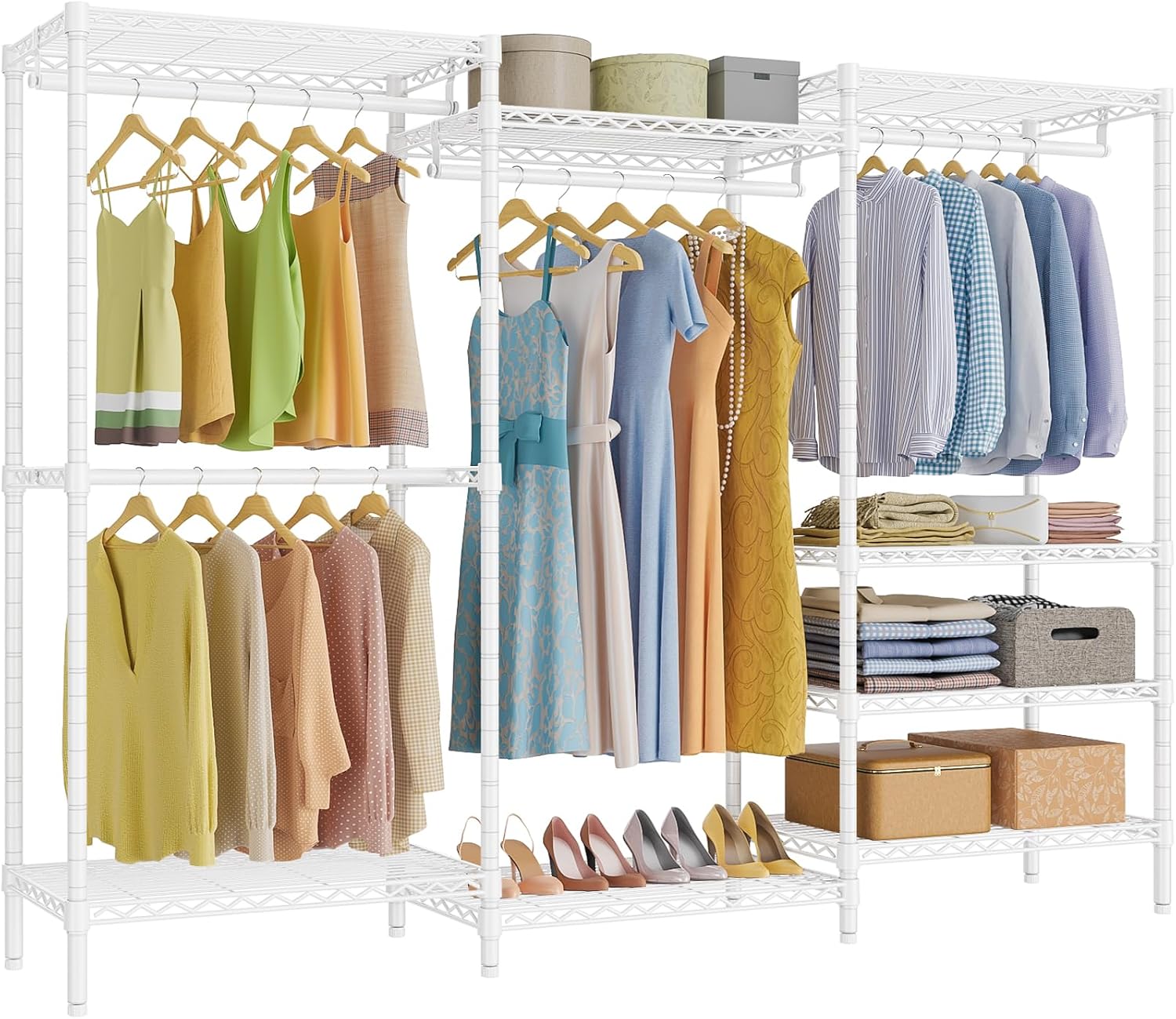 V5 Heavy Duty Clothes Rack, Freestanding Modular Closet System, Black - Image 5