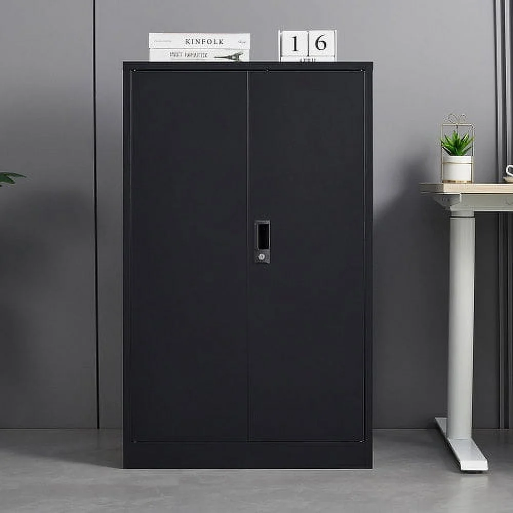 Metal Storage Cabinet with Door and Adjustable Shelves, Tall Steel Locker with Lockable Doors & Top Cabinet - Garage Storage Cabinet for Office, Garage, Home, Easy Assemble Required, White - Image 10