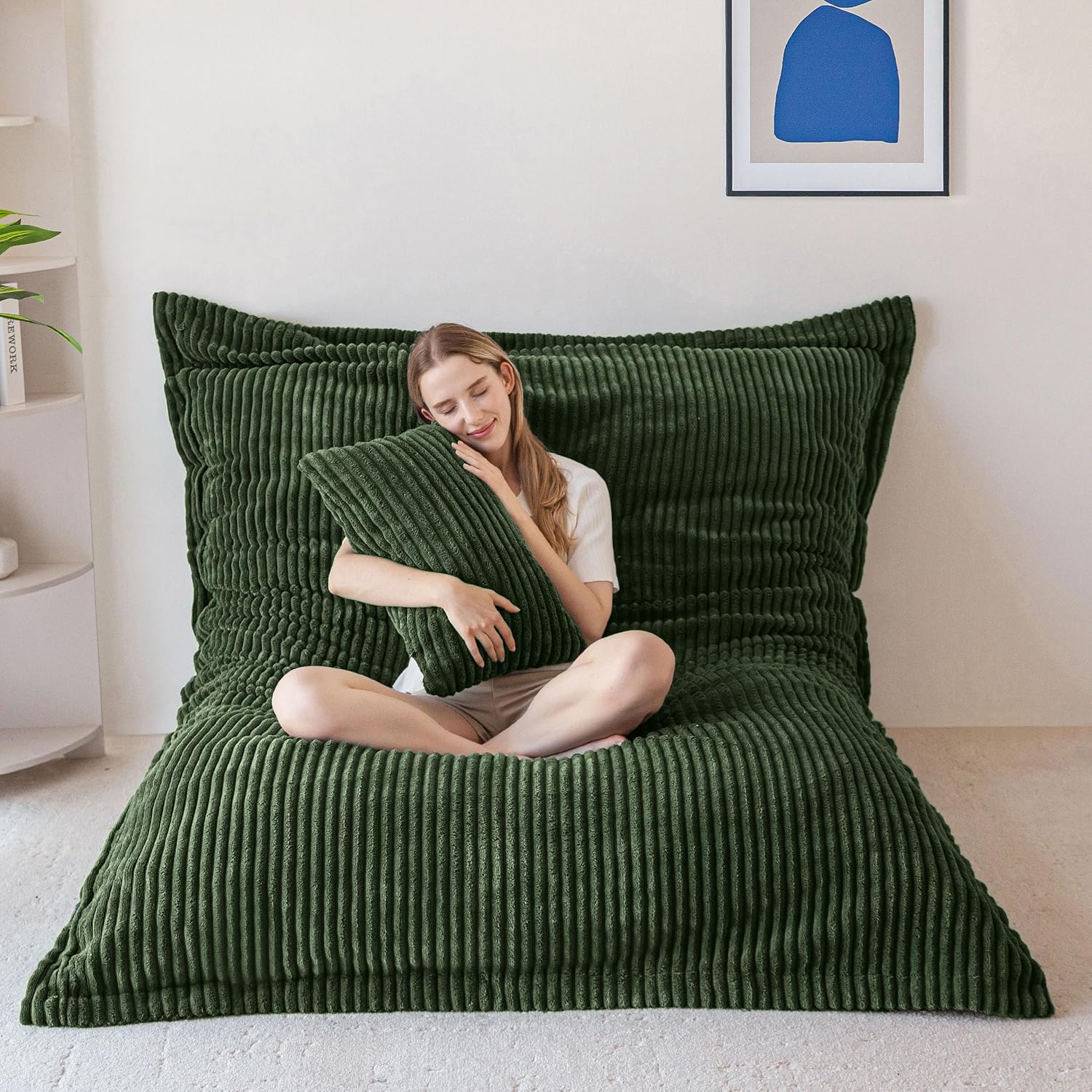 Giant Bean Bag Chair with Pillow, 3 in 1 Convertible Bean Bag Chair - Image 7
