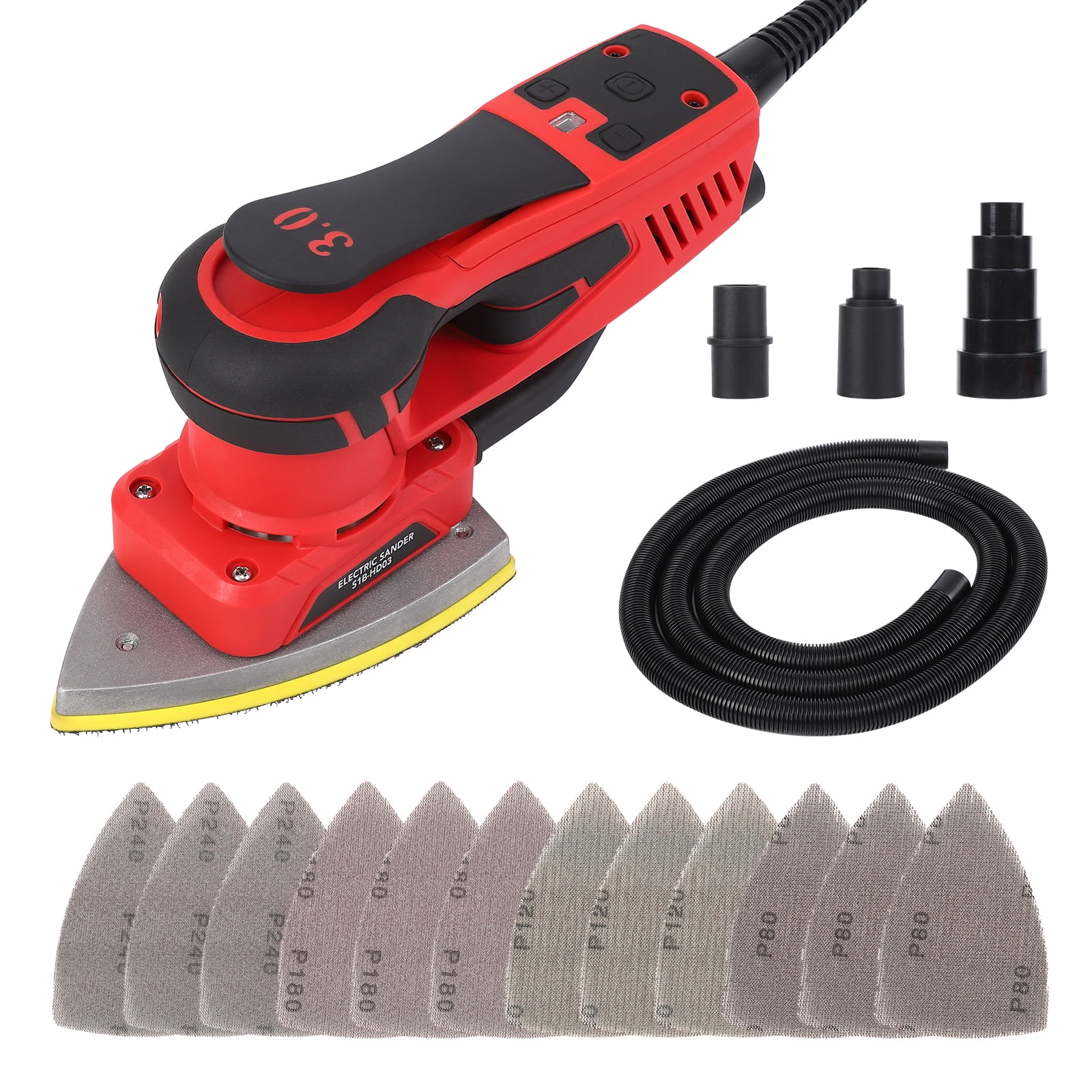 M optimized Electric Detail Sander with 12 Sanding Paper, 350W Brushless Motor Mouse Sander, Powerful & Low Vibration, 10000 RPM, for Wood Working, Polishing, Carpentry - Image 2