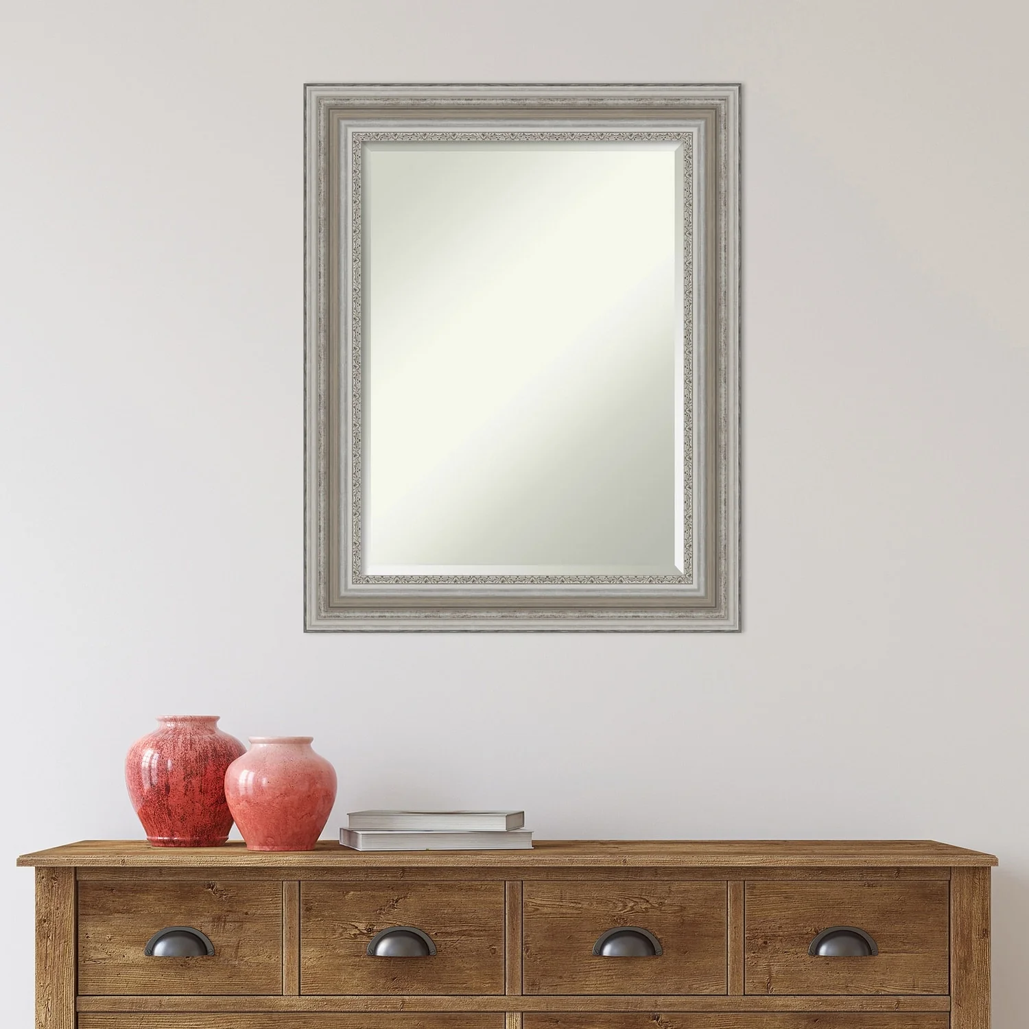 Beveled Bathroom Wall Mirror, Silver Frame Decorative Vanity Mirror for Bathroom, Bedroom and Entryway - Image 36