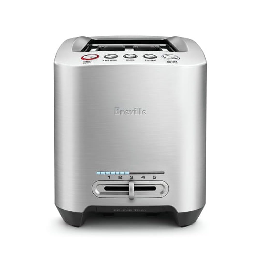 Die-Cast Smart Toaster, 2-Slice, Brushed Stainless Steel