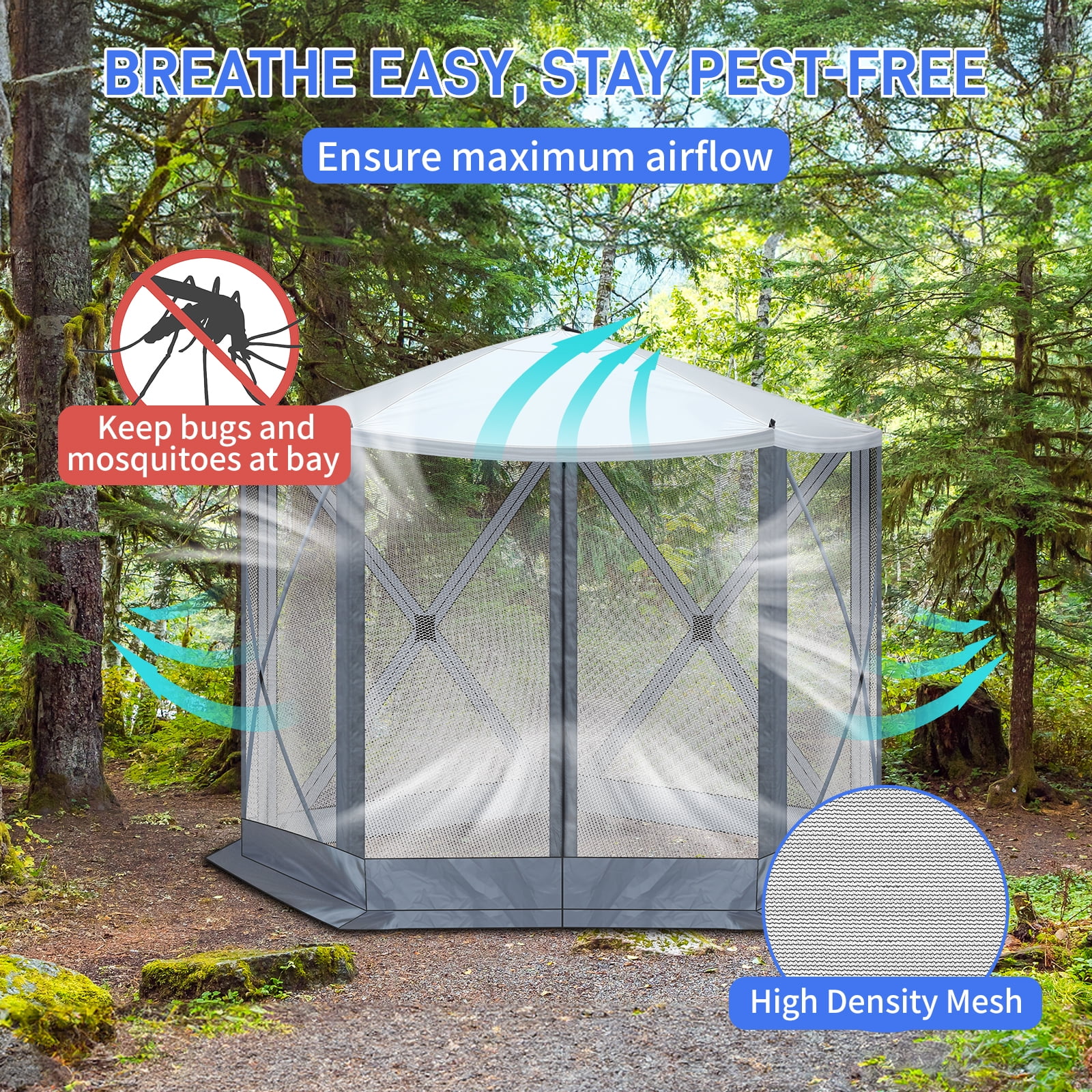 UBesGoo 10 x 10 Ez Pop Up Gazebo Canopy Tent with Mosquito Netting for Patio, Camping and Picnic Includes Carry Bag - Image 2