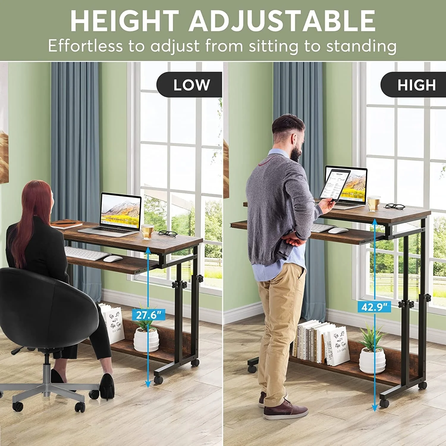 Height Adjustable Laptop Desk, Portable Sofa and Bed Table for Work and Study - Image 14