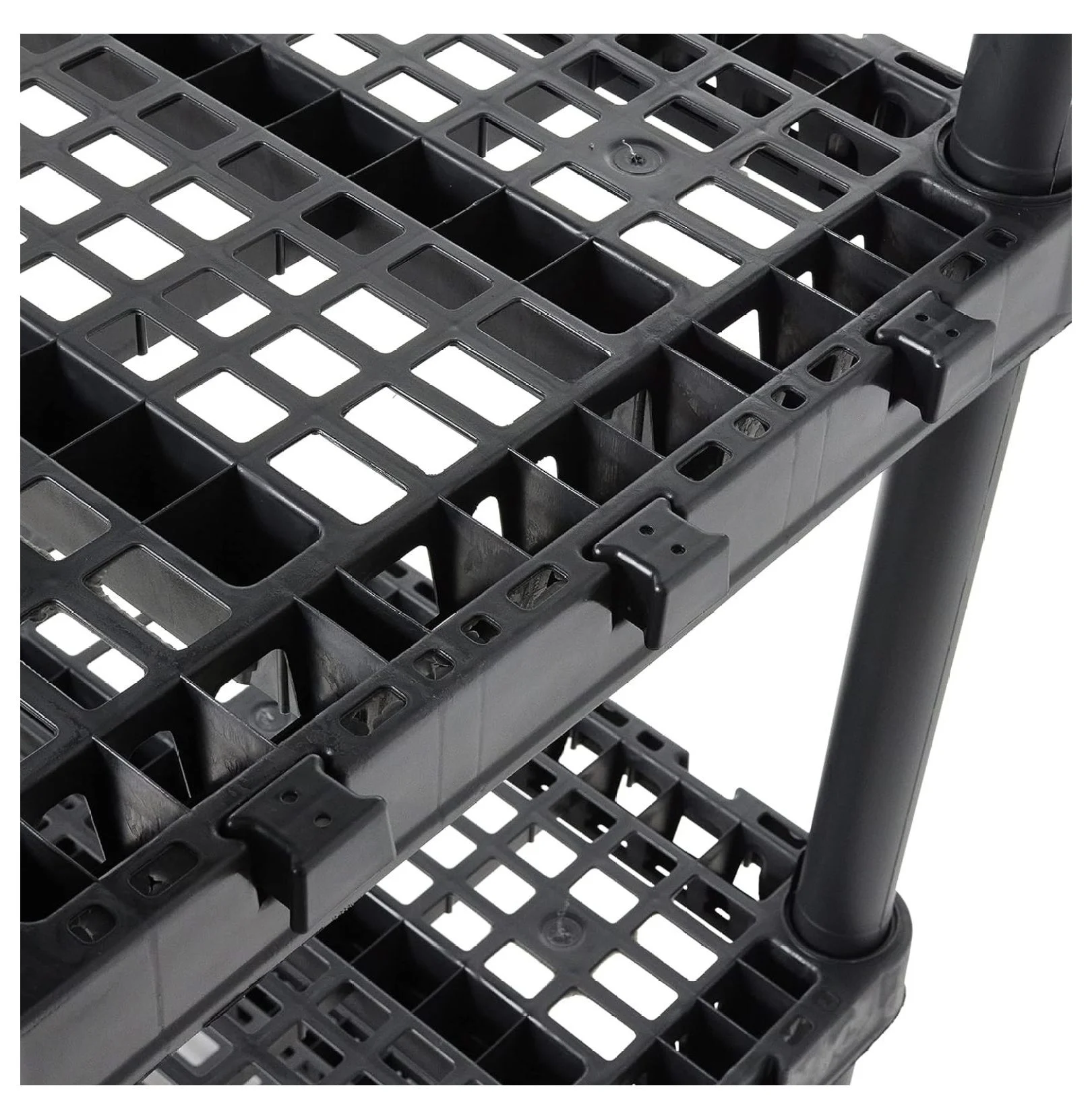 5 Shelf Knect-A-Shelf Ventilated Extra Heavy Duty Storage Unit Organizer System for Home, Garage, Basement, and Laundry, Black - Image 7