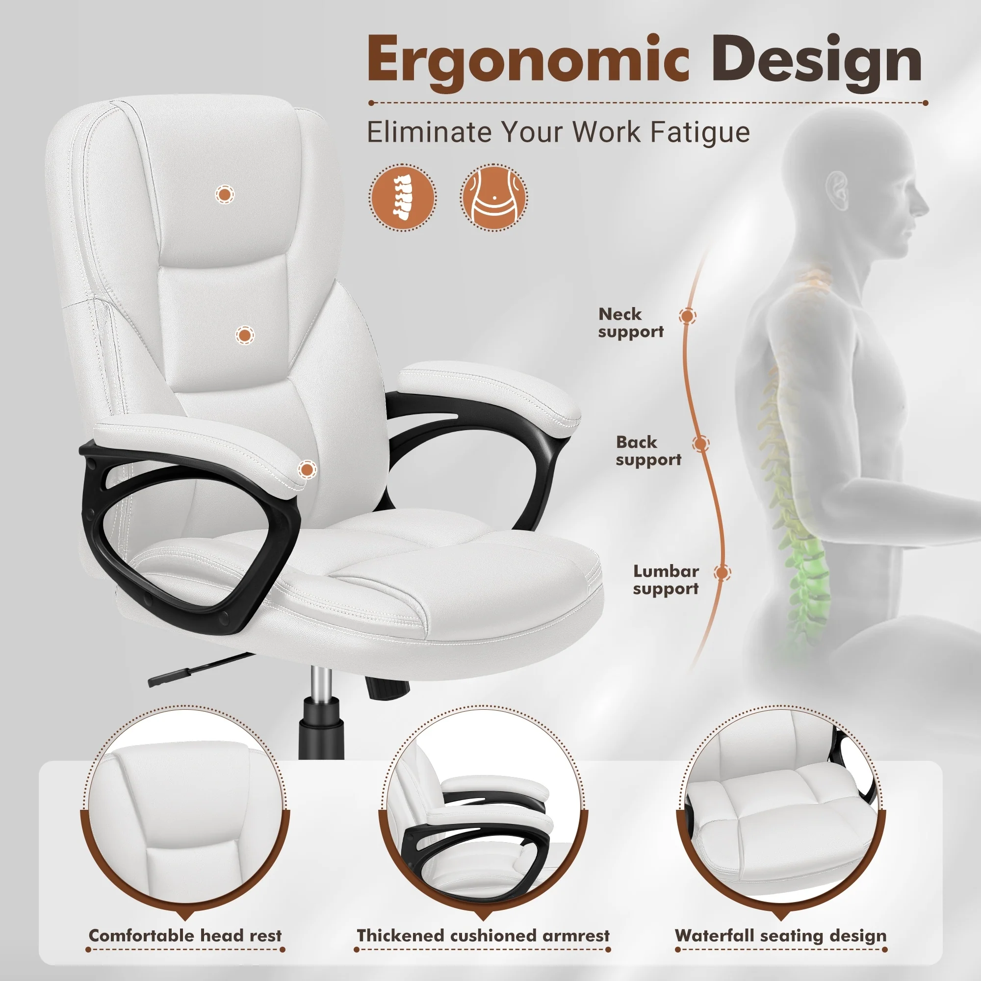 High Back Executive Office Chair, Ergonomic Computer Desk Chair for Home and Office - Image 16