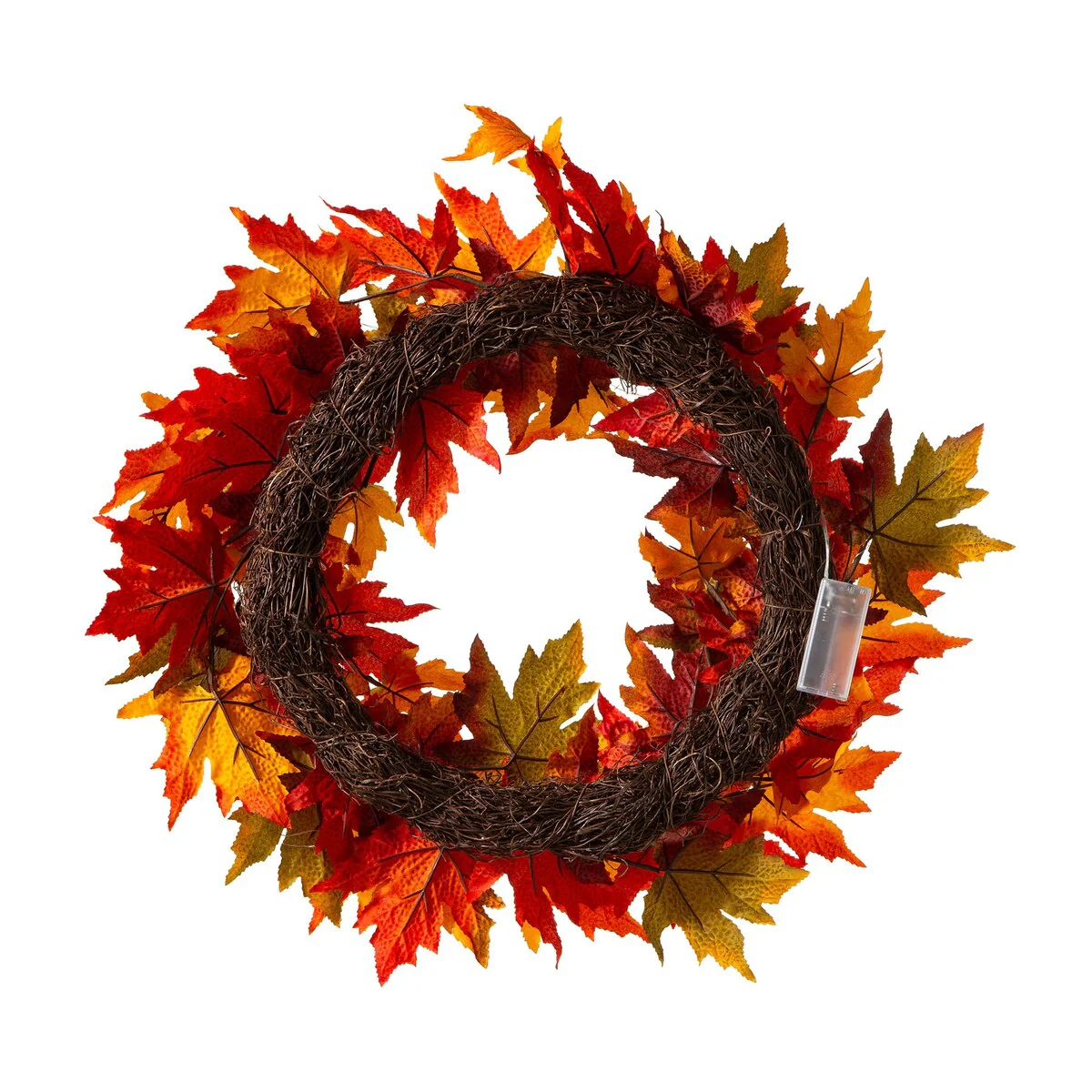 Thanksgiving LED Lighted Fall Maple Leaf Wreath and Garland - Autumn Home Decor - Image 14