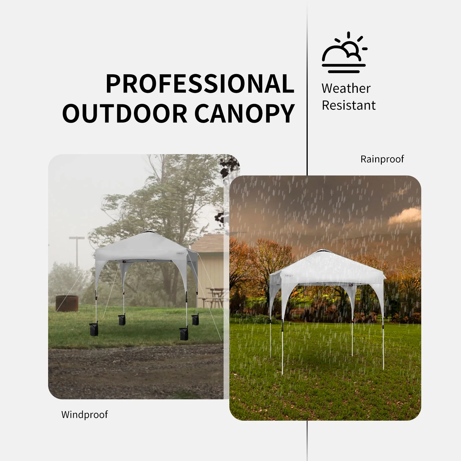 Patiojoy Pop-up Canopy Tent 6.6' x 6.6' Height Adjustable Commercial Instant Canopy w/ Portable Roller Bag White - Image 28