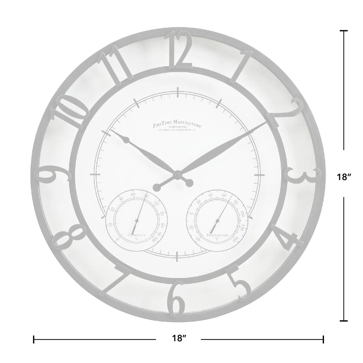 18" Bronze-Tone Outdoor Wall Clock, Weather-Resistant Plastic, Farmhouse Style - Image 5