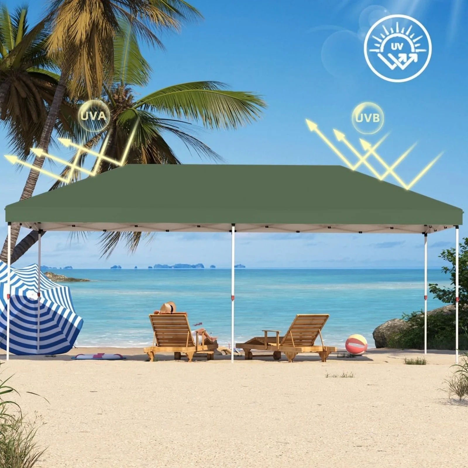 10' x 20' Pop Up Canopy Tent for Outdoor, Portable Instant Commercial Canopy for Patio, Backyard, Garden, Lawn, Outdoor Activities - Image 2