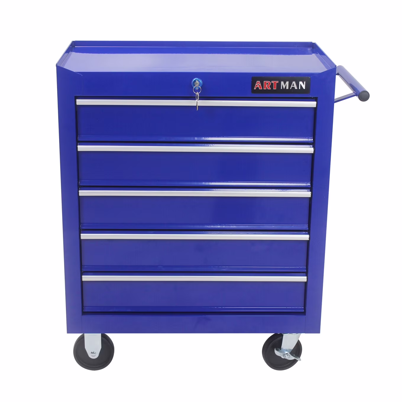 5-Drawer Rolling Tool Chest, Metal Tool Storage Organizer Cart with Locking System and Wheels, Multifunctional Mechanic Tool Cart for Garage, Warehouse, Workshop, Repair Shop, Red - Image 5