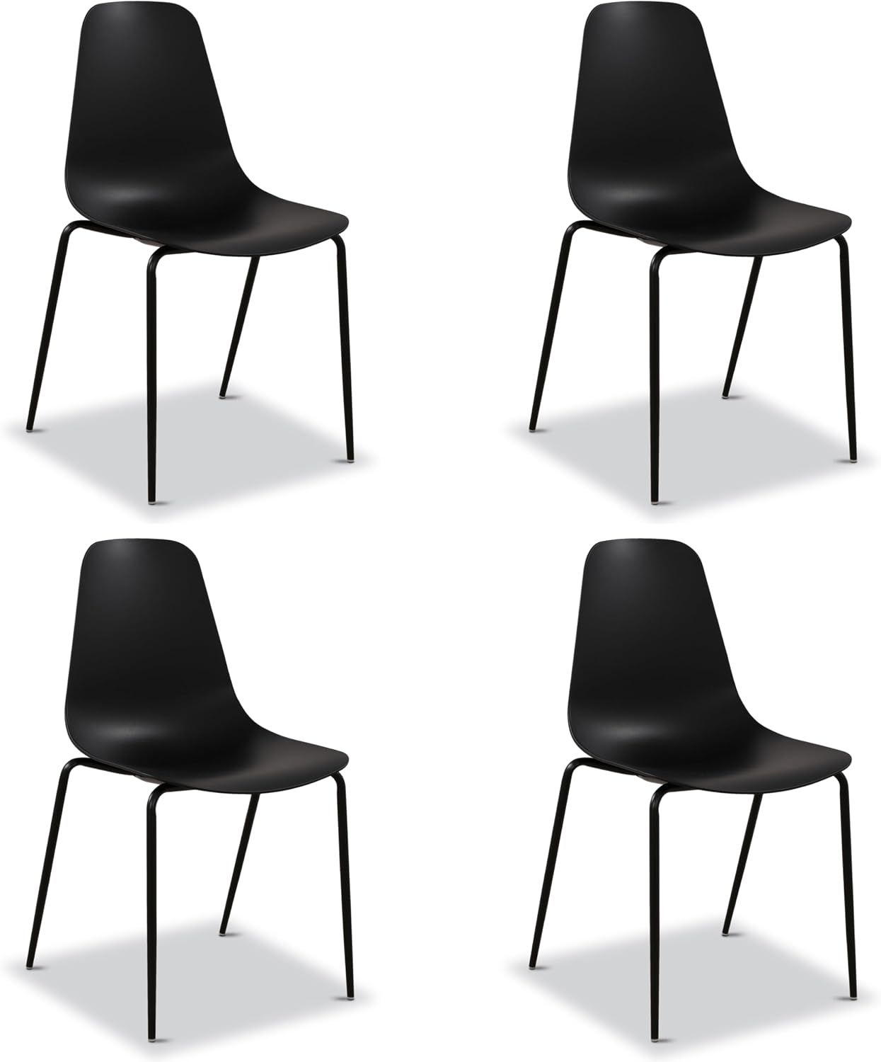 Isla Modern Kitchen Chairs Set of 4, Plastic Dining Chair with Metal Legs, Quick Assembly Simple Cafe Chairs Plastic for Indoor or Outdoor, Ocean Teal - Image 8