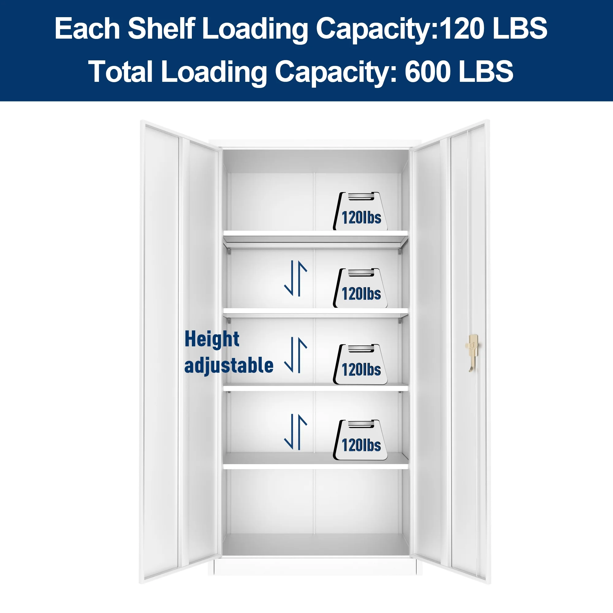 GAEANET 2 Door Metal Storage Cabinet with 5 Adjustable Shelves &Pegboard, 71" H-32" W-16" D Locking Steel Garage Cabinet, for Garage,Office,Home,Gym,School, File Cabinet,Assembly Required, Black - Image 48