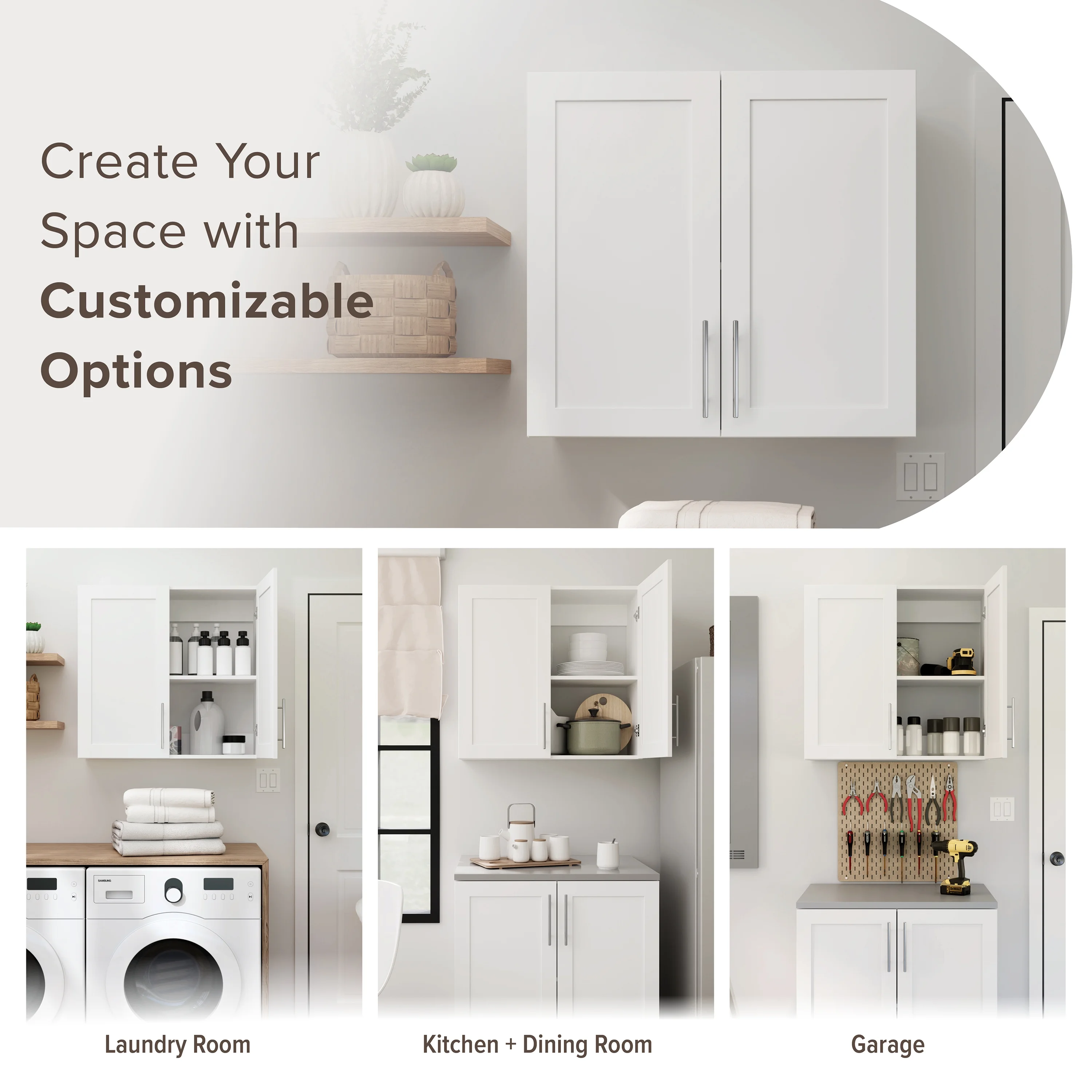 Prepac Elite 32" H Wall Cabinet with Panel Doors, White Storage Cabinet, Bathroom Cabinet, Pantry Cabinet with with 1 Adjustable Shelf 12.75" D x 32" W x 30" H, WSUR-1003-1 - Image 7