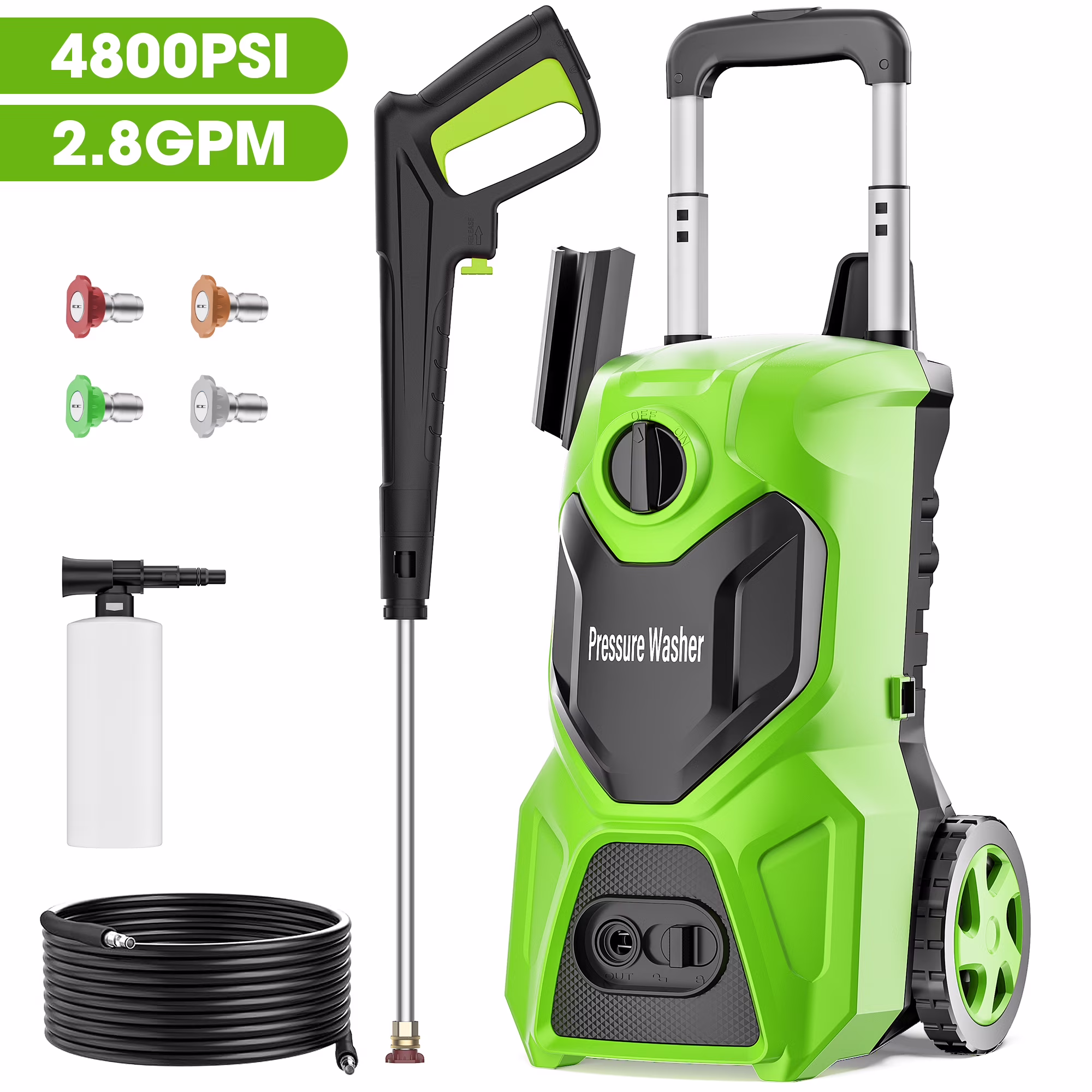 Fenbeli 5000PSI at 2.8 GPM Electric High Pressure Washer Machine 110V for Cleaning Decks - Image 3
