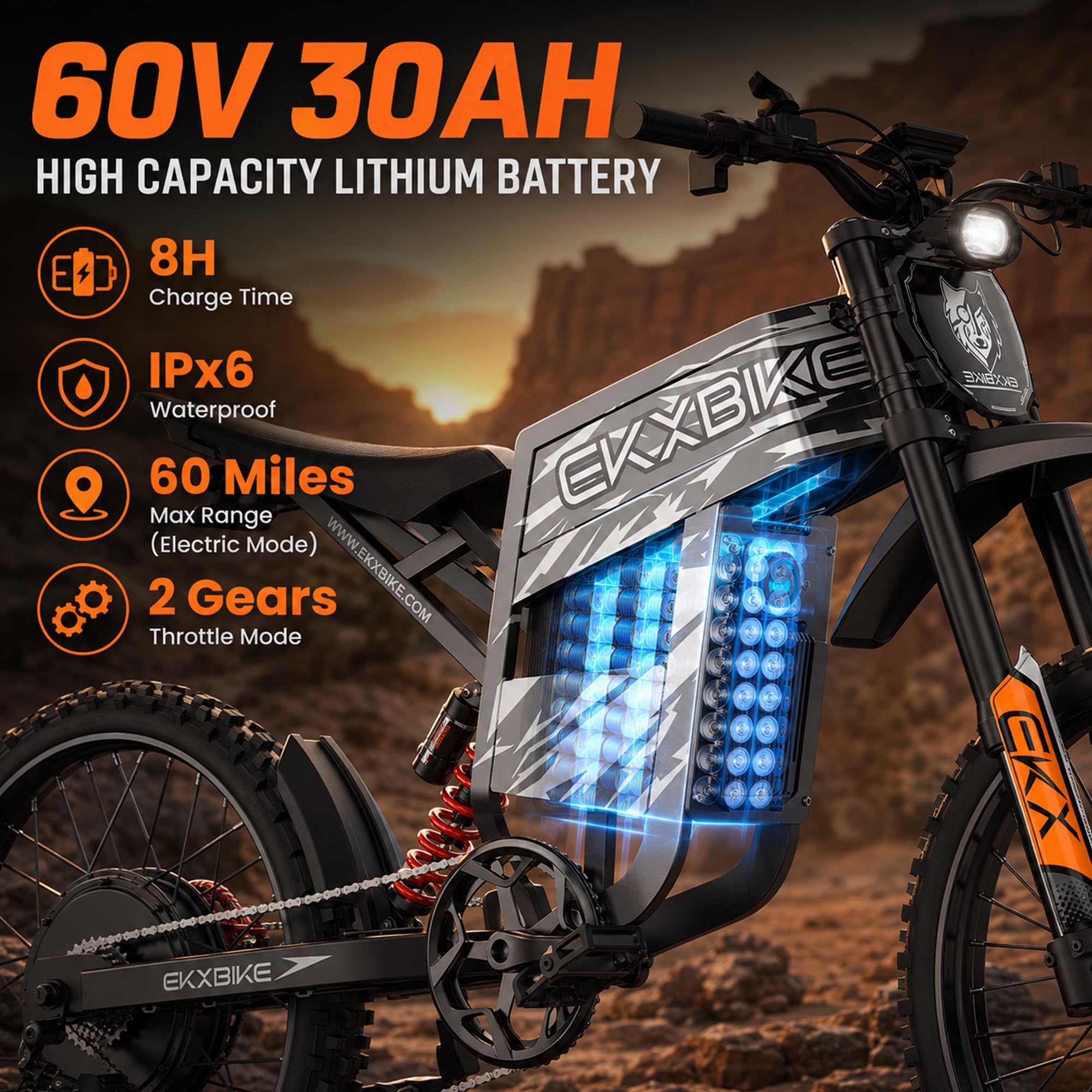 7000W/8000W 60MPH Electric Dirt Bike for Adult Electric Motorcycle - Image 6