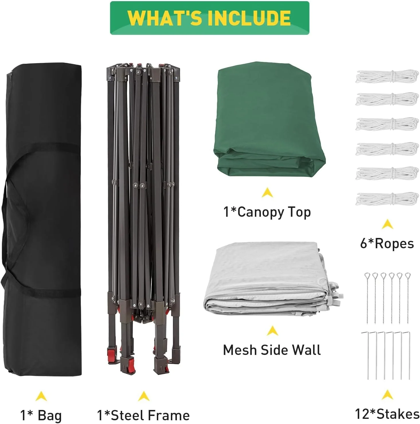 13x13 Gazebo Outdoor Canopy Shelter,Instant Patio Gazebo Sun Shade Canopy Tent with 6 Zippered Mesh Netting and Strong Steel Frame for Lawn,Garden,Backyard,Deck Party - Image 9