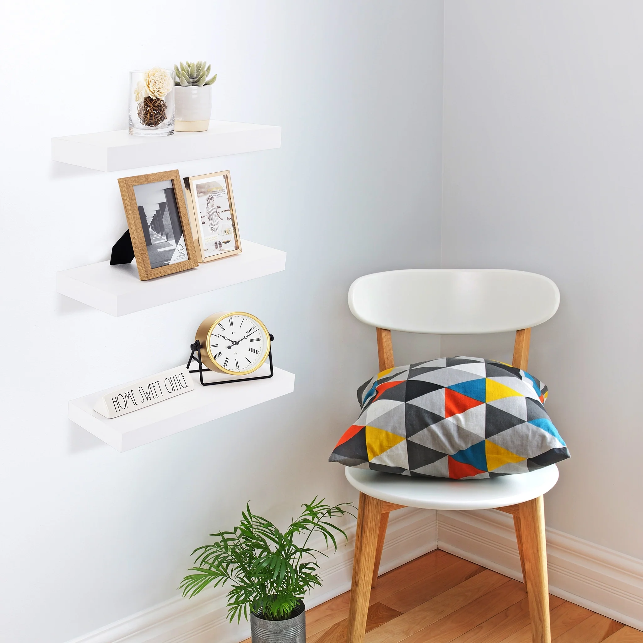 16 Inch Floating Wall Shelves, 3 Pack Farmhouse Hanging Display and Storage Shelves - Image 5