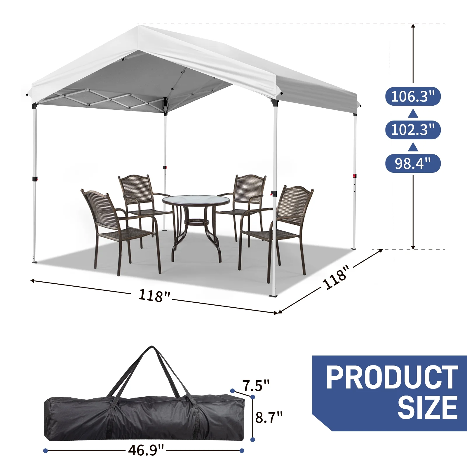 Ktaxon 10' x 10' Pop Up Canopy Tent EZ Up Canopy Tent for Outdoor Event,Car Shelter,Patio Activity - Image 6