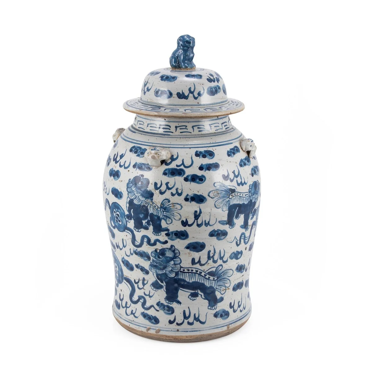 Small Vintage Temple Jar with Lion Motif, Decorative Accent Container for Home Decor and Interior Display - Image 3