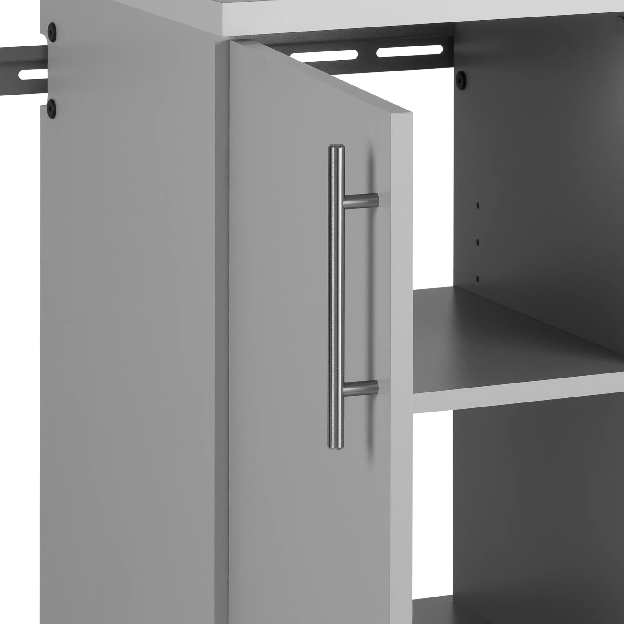 Prepac 3-Piece Extra Large HangUps Storage Cabinet Set, Light Gray - Image 7