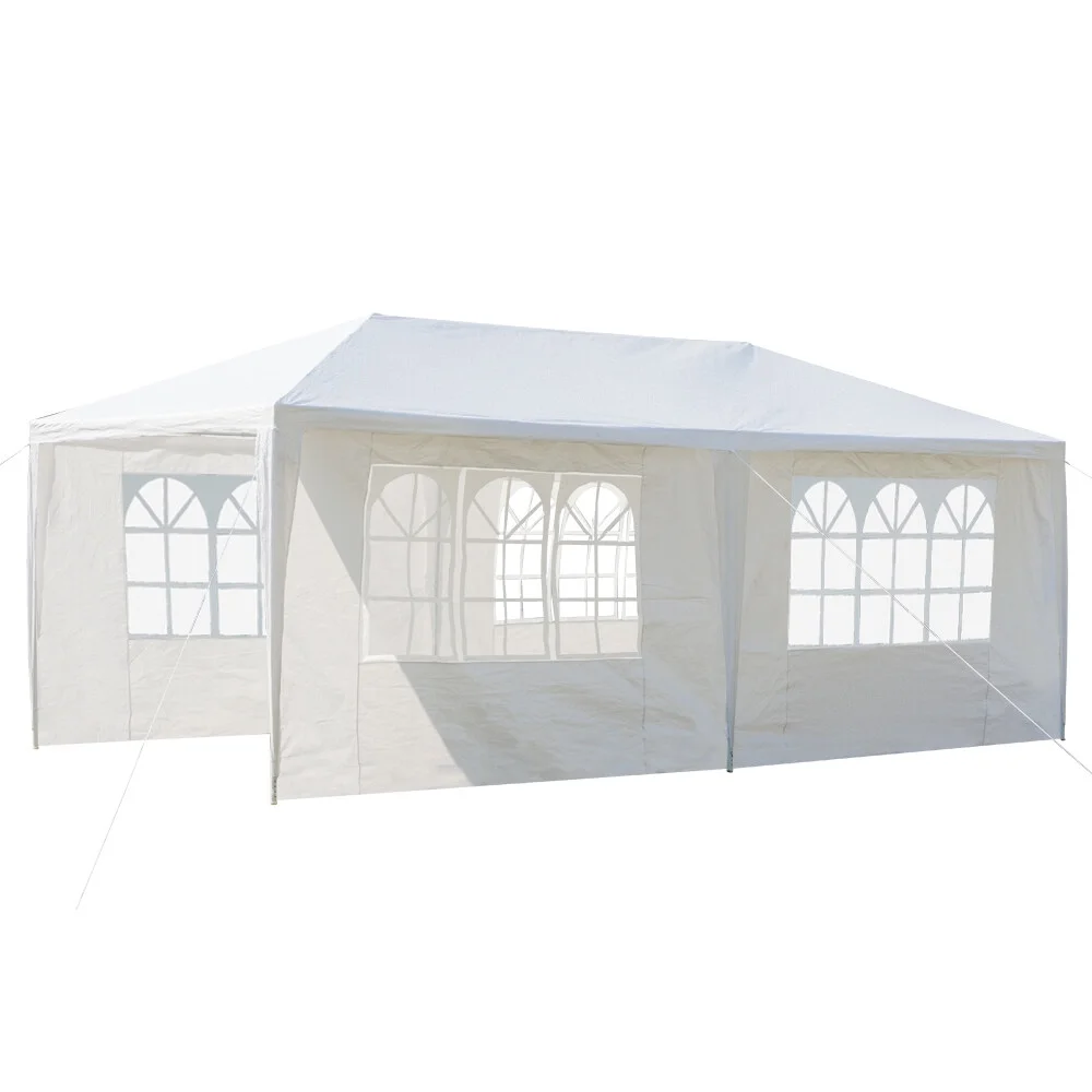 10'X20' Outdoor Party Tent with 4 Removable Sidewalls, Waterproof Canopy Patio Wedding Gazebo, White - Image 9