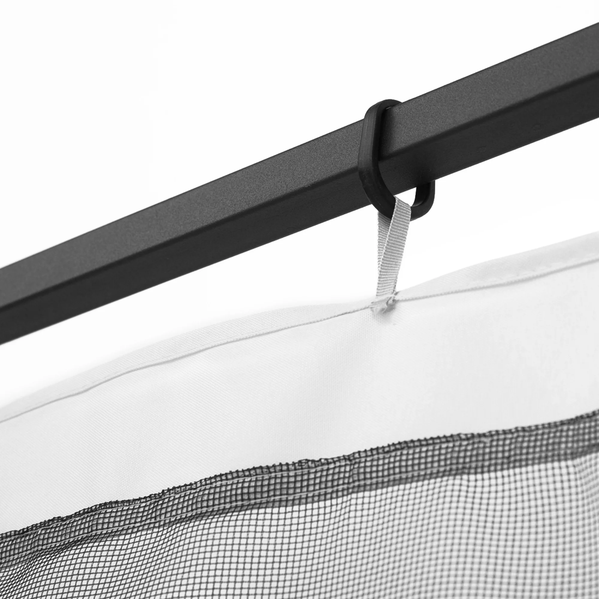 Outsunny 10' x 10' Universal Replacement Mesh Sidewall Netting for Patio Gazebos and Canopy Tents with Zippers, (Sidewall Only), White - Image 3