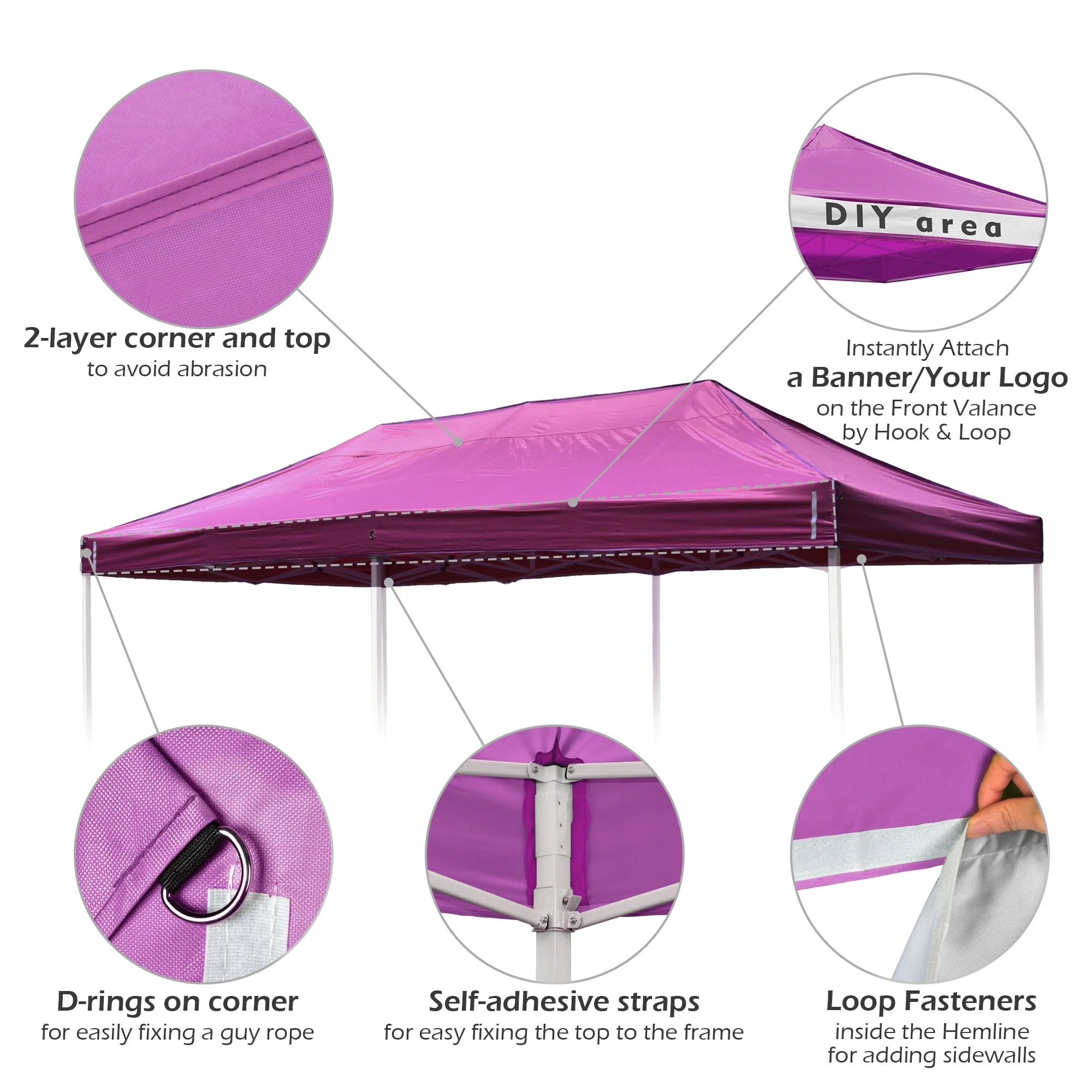 InstaHibit 10x20Ft Replacement Pop up Canopy Top Sunshade Cover Outdoor Patio - Image 51
