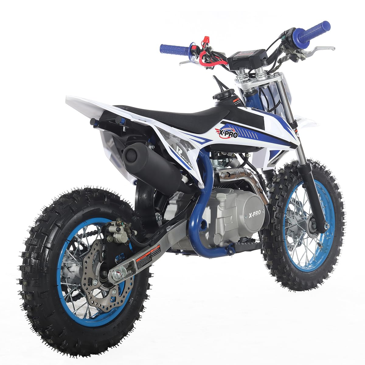 110cc Dirt Bike, Gas Powered Pit Bike with Automatic Transmission, Electric Start, 12"/10" Tires, Off-Road Dirt Bike for Youth(Blue) - Image 5