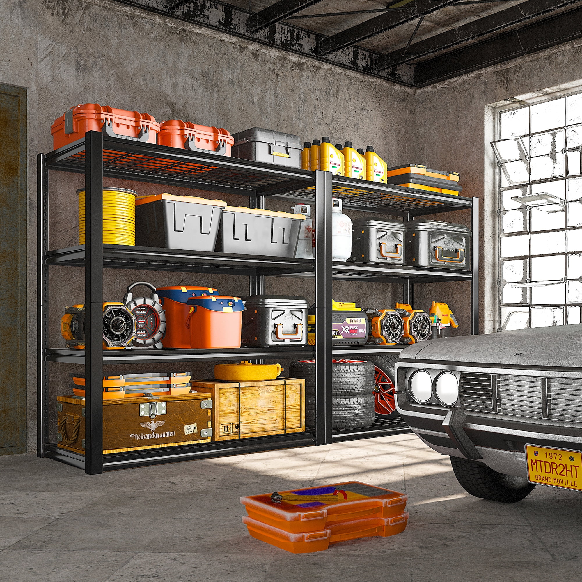 REIBII 2200LBS Garage Shelving Units Heavy Duty Adjustable Metal Shelving 4 Tier Storage Shelves,39.4" W x 19.7" D x 59.9H - Image 9