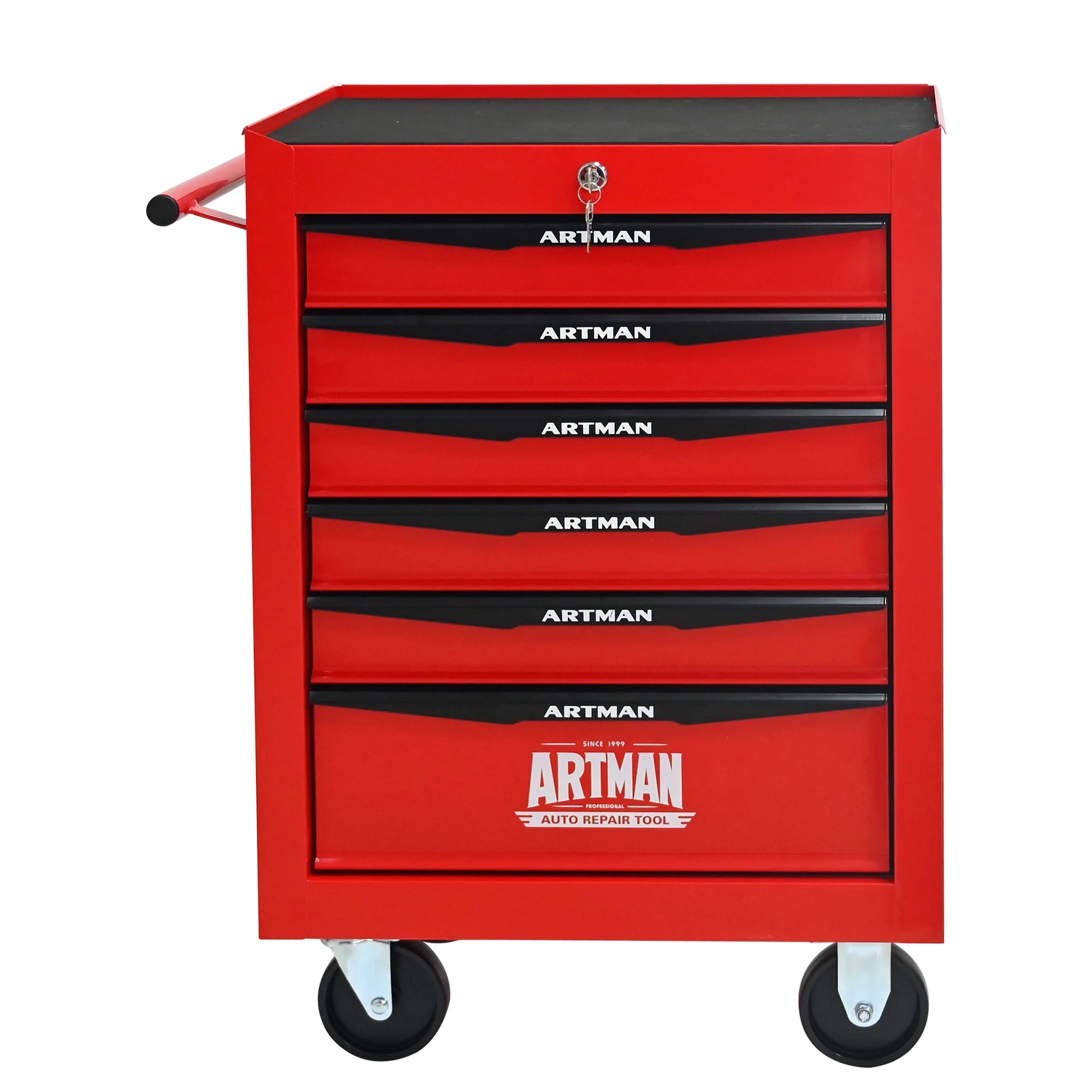 NIGSQJB 30.5"H Rolling Tool Chest Cart with 6 Drawers, 7 Small Tool Boxes Organizers, Lockable Tool Cabinet Storage with Wheels for Garage, Warehouse,Workshop, Repair Shop, DIY, Red - Image 10