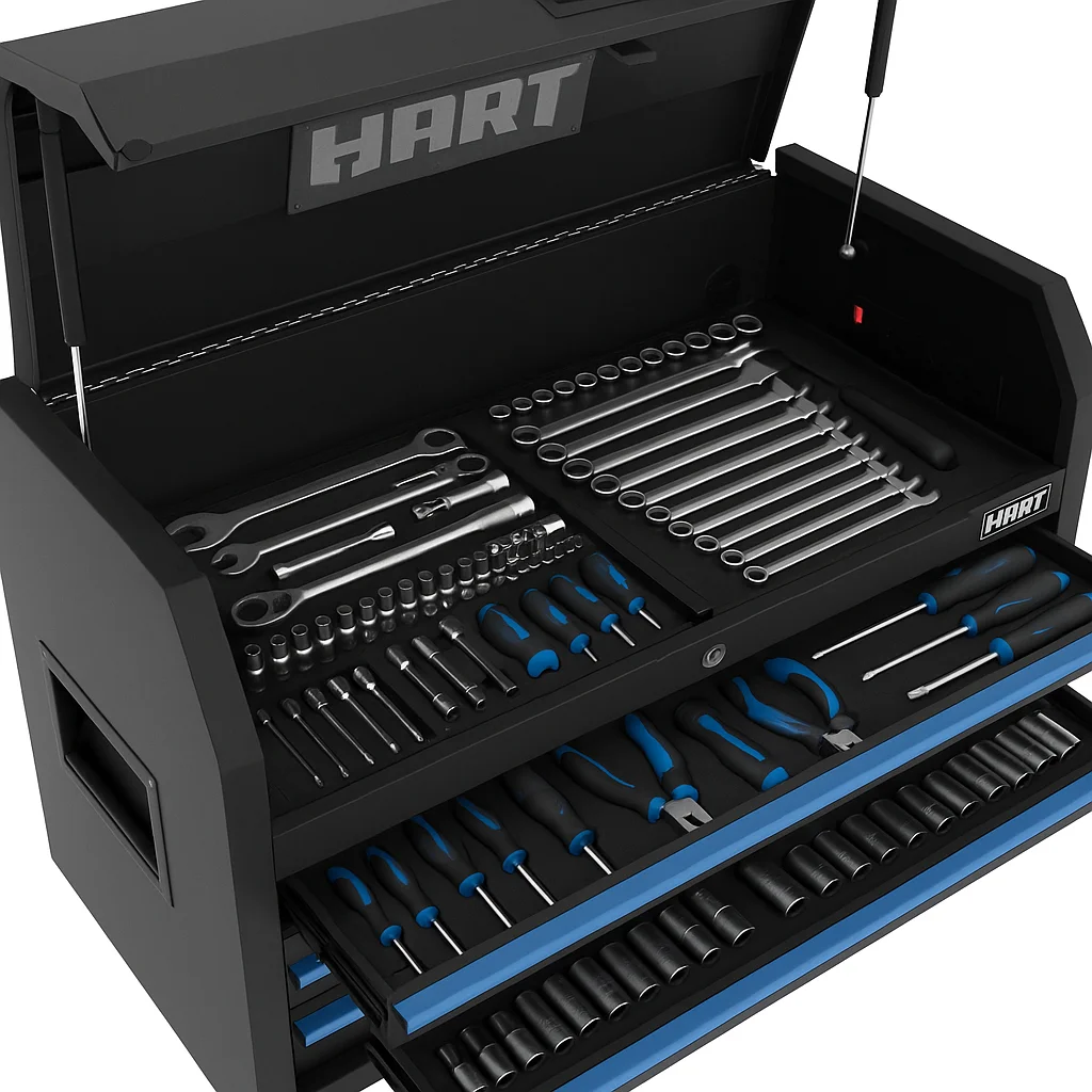HART 36-Inch 5-Drawer Rolling Tool Cabinet with Wood Top, Locking Steel Garage Storage, Black - Image 16