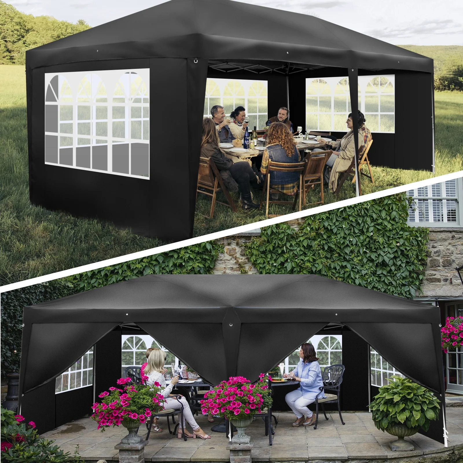 Zimtown 10'x 20' Patio EZ POP UP Party Tent Wedding Gazebo Canopy Marquee 6 Walls - Image 10