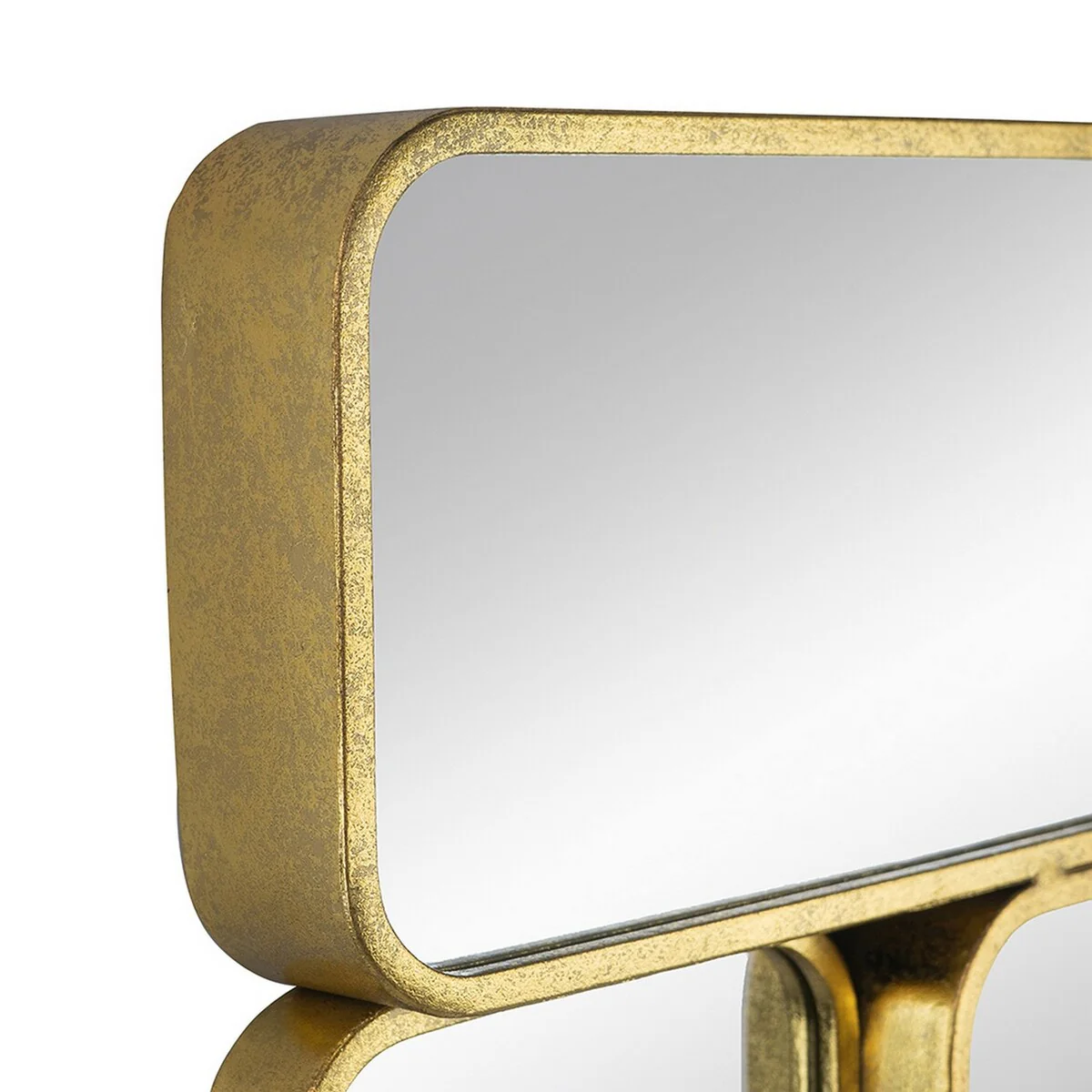 32 Inch Luxury Wall Decor Mirror, 8 Gold Finish Curved Metal Frames - Image 3