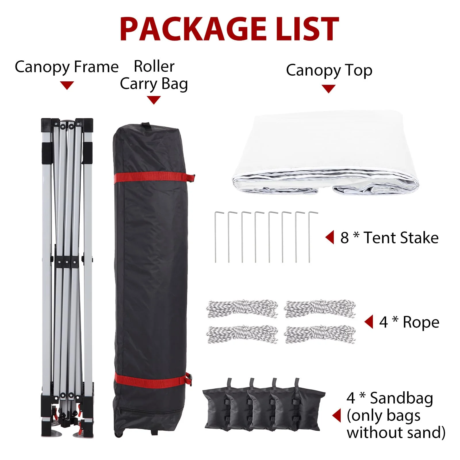 Luku 10x10ft Instant Pop-Up Canopy Tent with Patented Center Lock System, Portable Wheeled Carry Bag, Adjustable Height Straight Legs for Outdoor, Garden, Market, Patio, Yard - Image 6