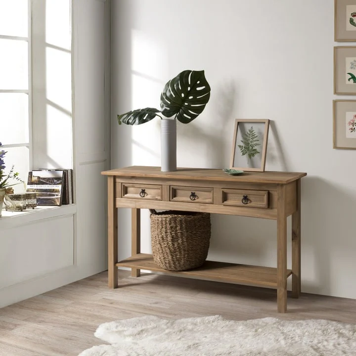 Wood Console Table with 3 Drawers, Entryway Hallway Storage and Display Table for Home - Image 7