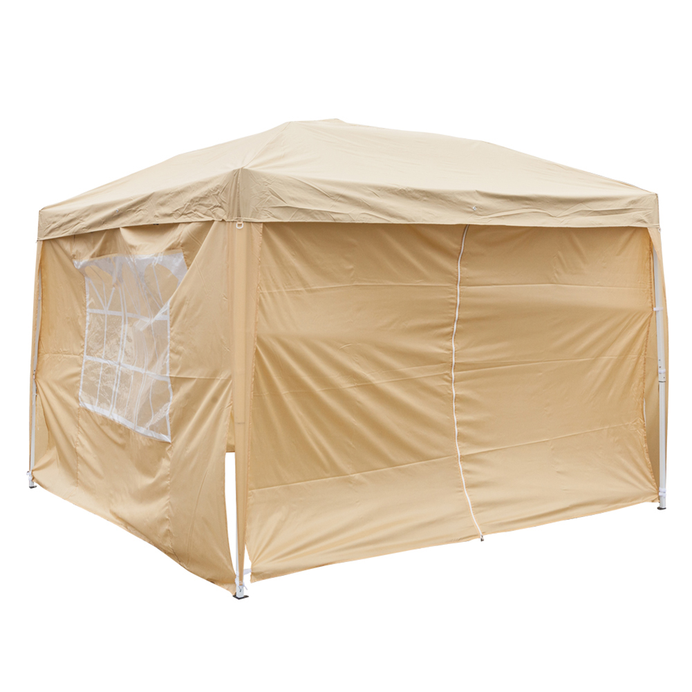 Spaco 10x10 FT pop up canopy with 2 Windows And 2 Doors, Instant Canopies Portable Gazebo UV Resistant Waterproof Enclosed Canopy Tent for Outdoor Events, Patio, Backyard, Party, Khaki - Image 2