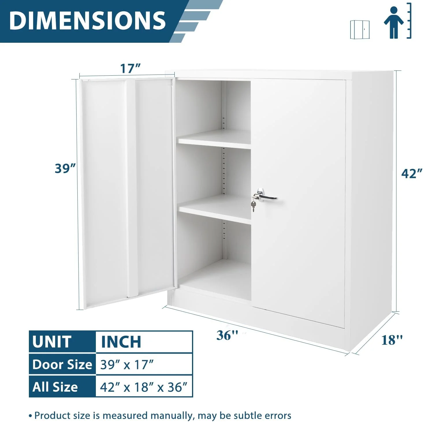 SUNCROWN 71 In Metal Storage Garage Cabinets with Locking Doors and Adjustable Shelves, Steel Storage Cabinet for Garage, Office, Classroom, Assemble Required(White) - Image 15