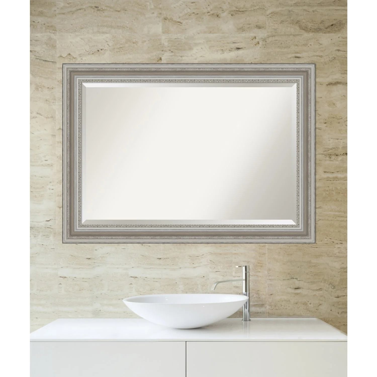 Beveled Bathroom Wall Mirror, Silver Frame Decorative Vanity Mirror for Bathroom, Bedroom and Entryway - Image 32