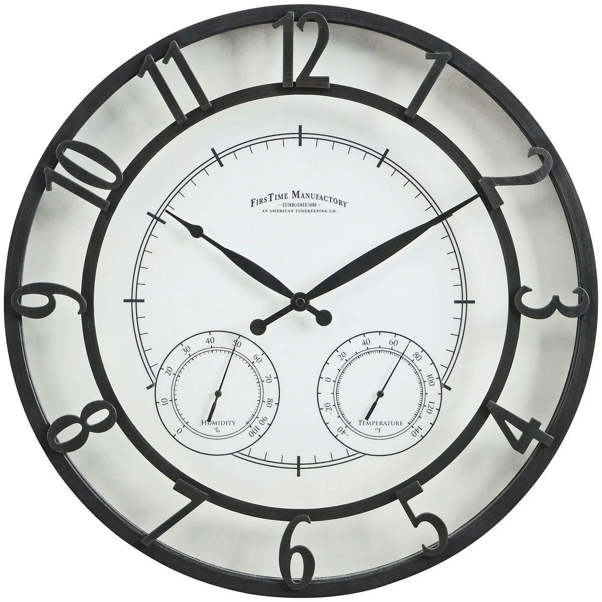 18" Bronze-Tone Outdoor Wall Clock, Weather-Resistant Plastic, Farmhouse Style - Image 2