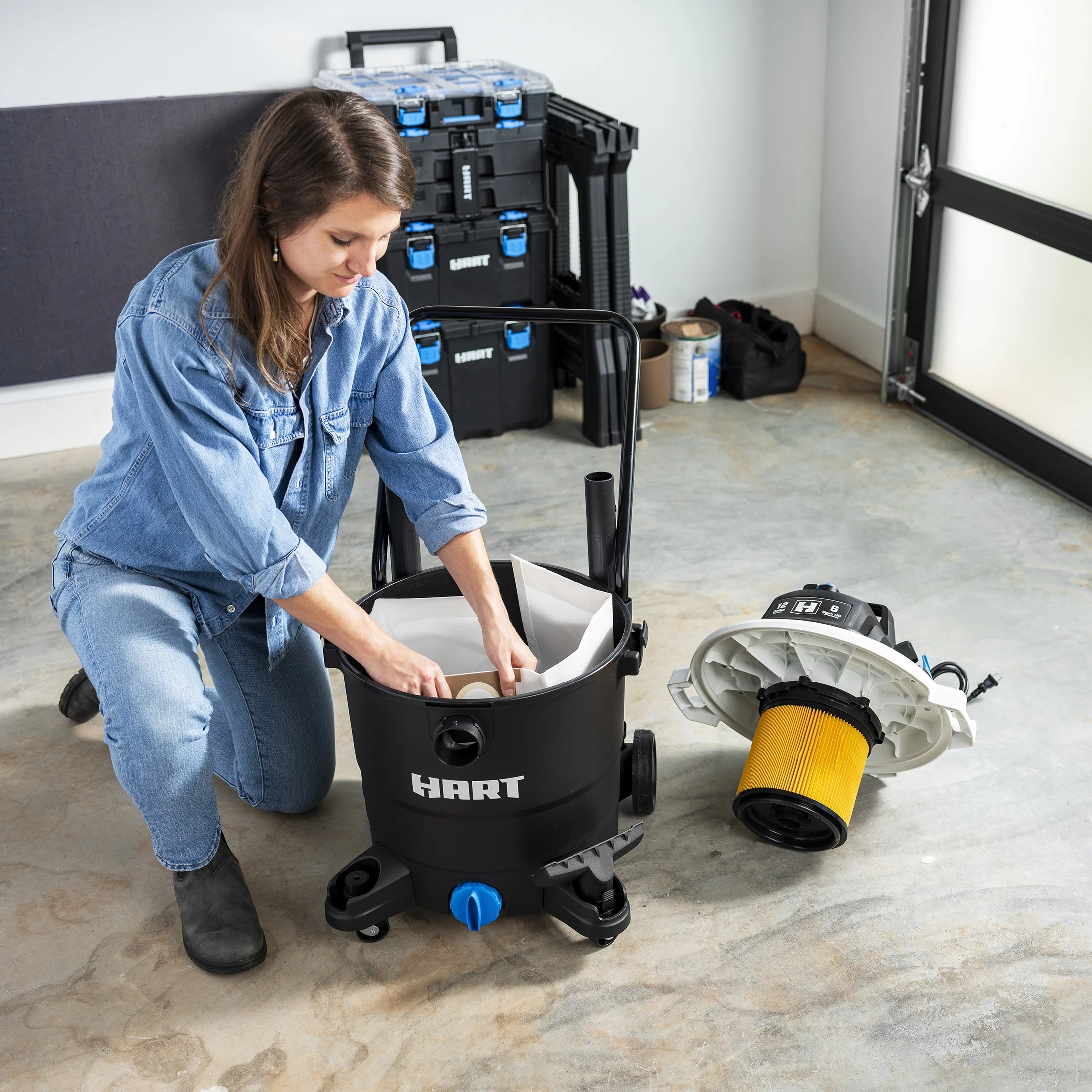 HART 12 Gallon 6 Peak HP Wet/Dry Vacuum, VOC1212PW 3701 - Image 6